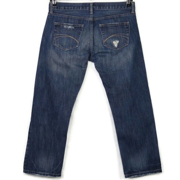 Decree Boyfriend Crop Capri Jeans Destroyed Distressed 7 - Picture 2 of 12